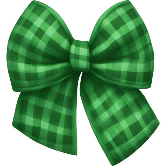 green plaid bow emoji