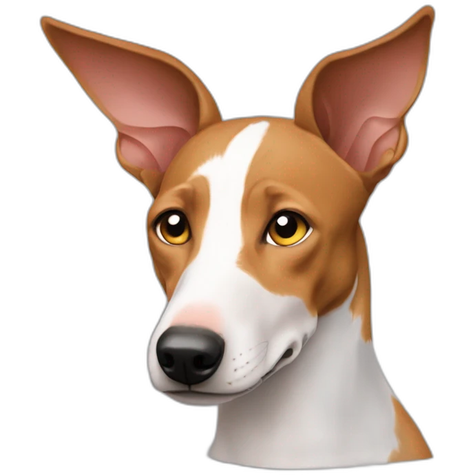 perro podenco con oreja derecha caida emoji