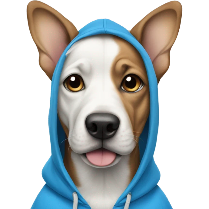 dog wearing a blue hoodie  emoji