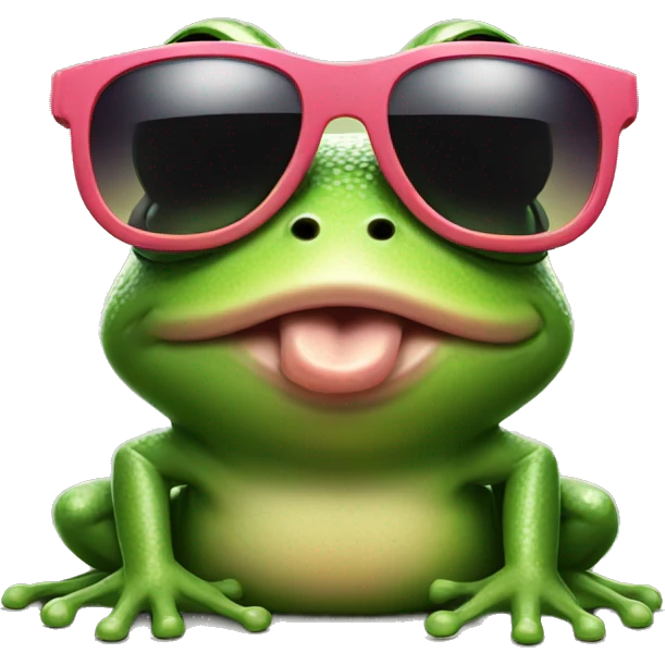 A frog with pig nose nad sunglasses emoji
