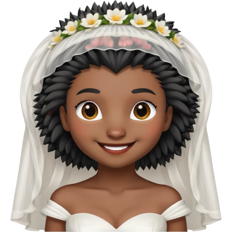 black hedgehog bride emoji