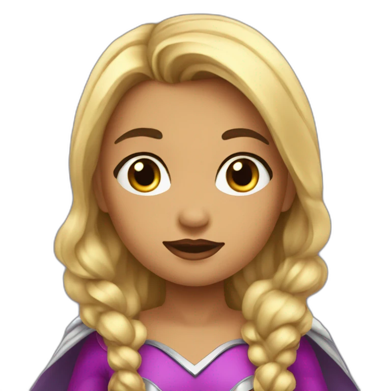 una niña de superhéroe emoji