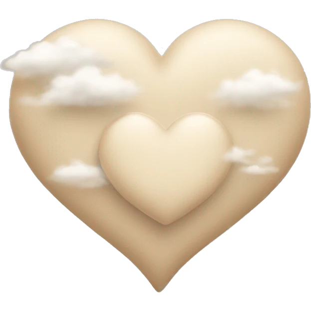 Beige heart with cloud emoji