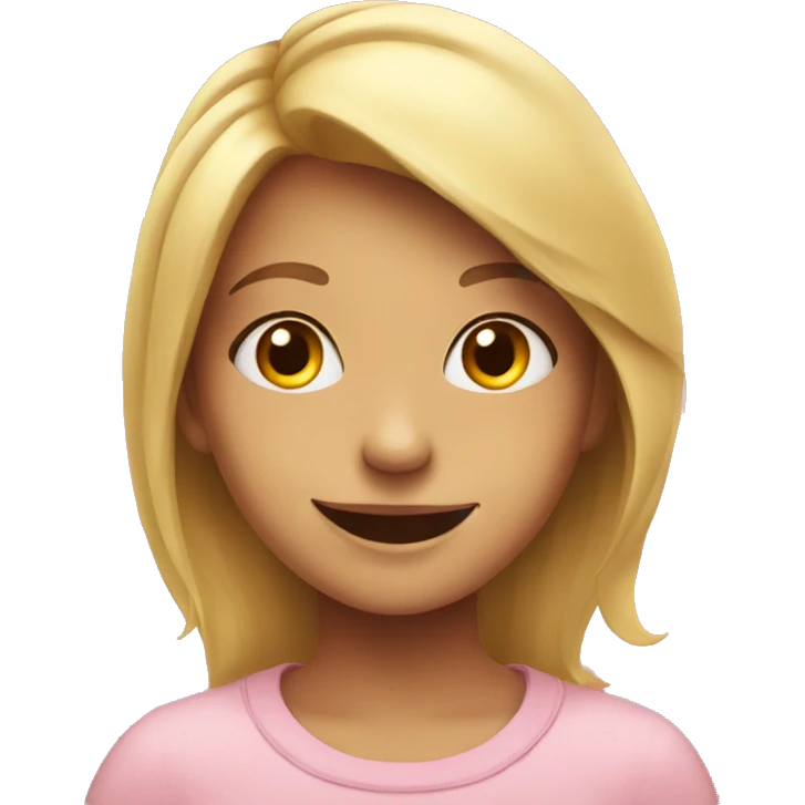 smiling girl with hearts emoji