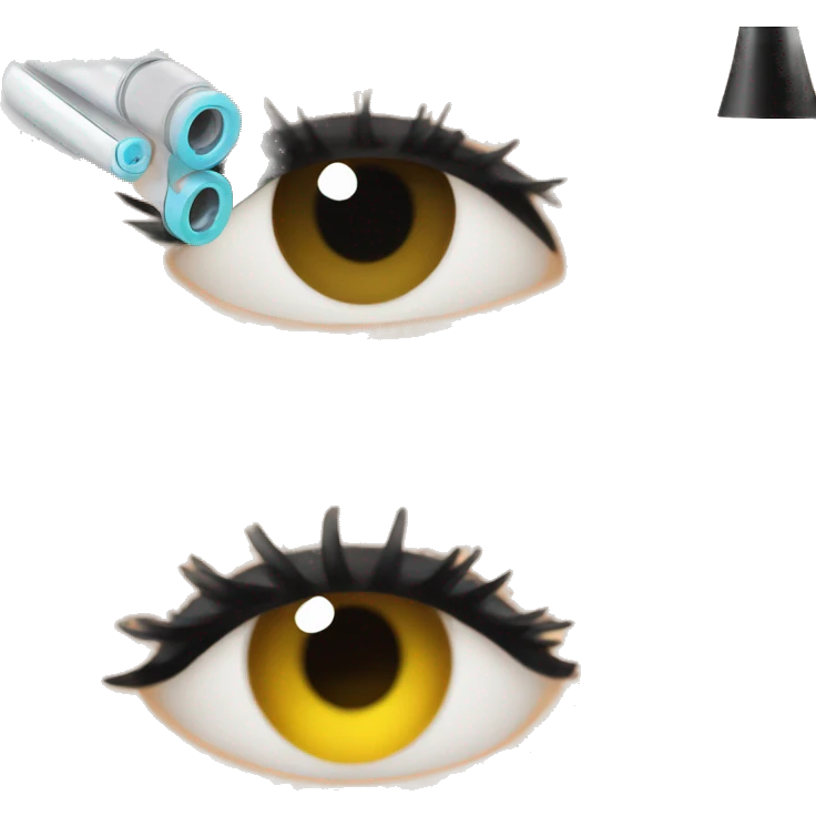 eyelash lamination rollers are applied to the eye emoji