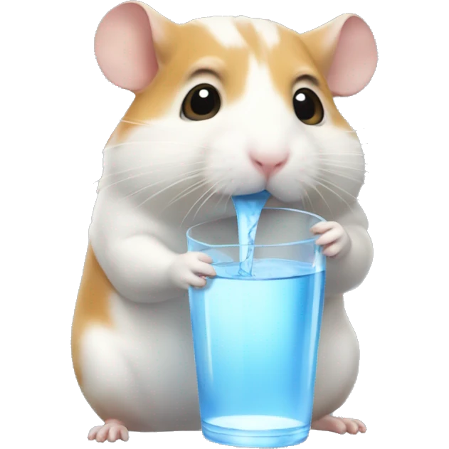 A hamster drinking water emoji