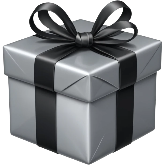 christmas present in black tones emoji