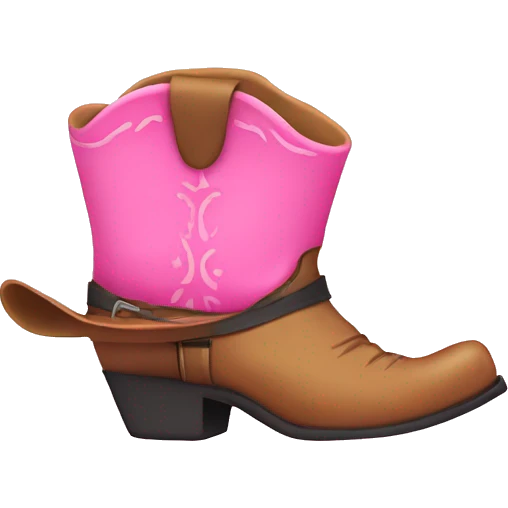 Cowboy boot in pink emoji