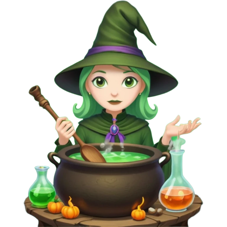 green witch cooking potion emoji