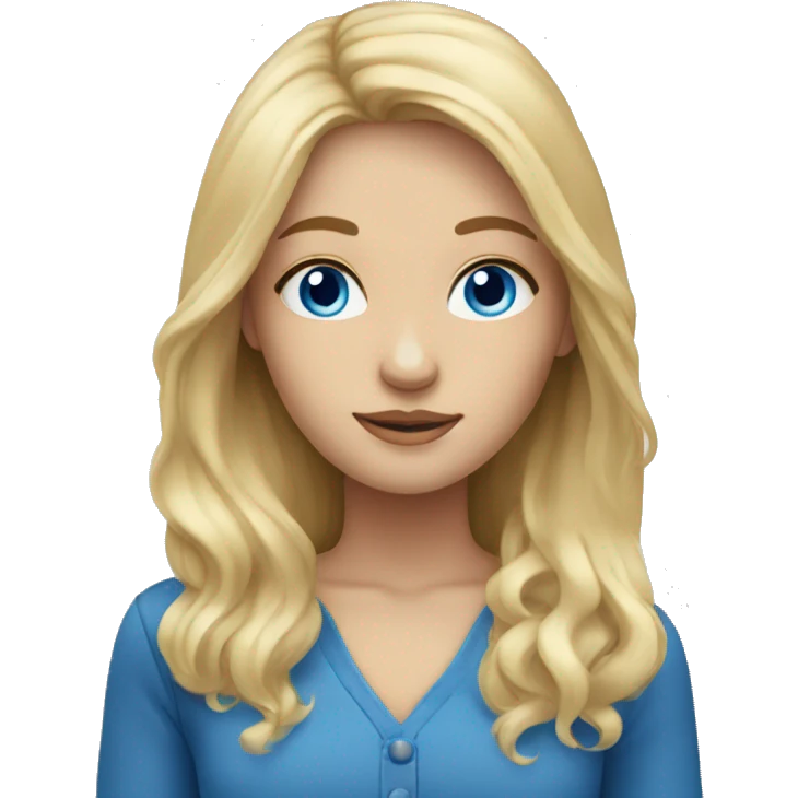 Blonde girl with blue eyes and long hair emoji