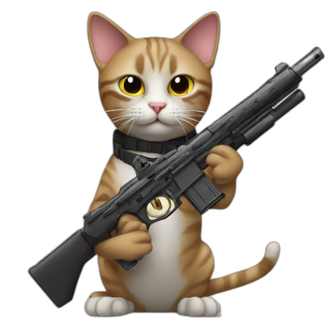 cat with a gun emoji