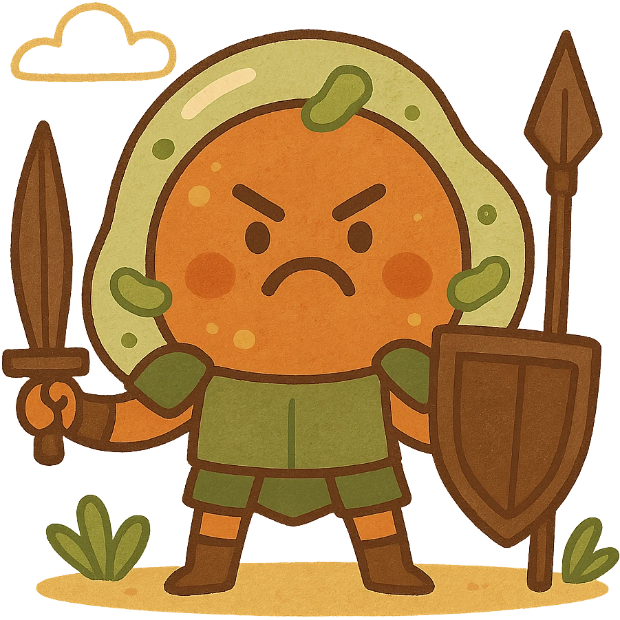 Angry armored cells emoji