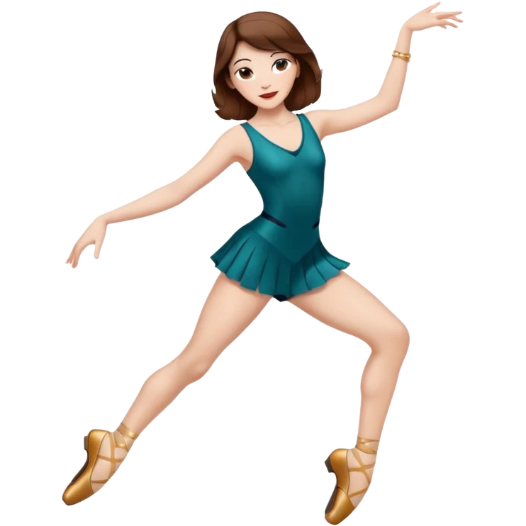 Jazz dancer white with brown hair wearing jazz shoes  emoji