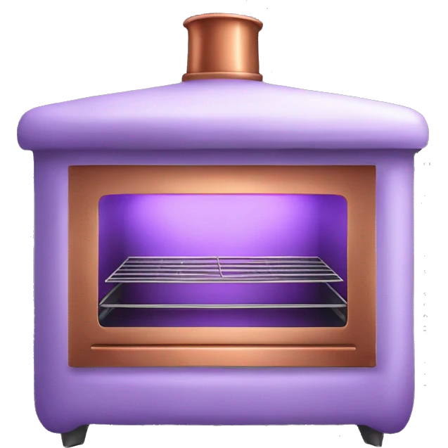 Realistic lavender and copper oven. emoji