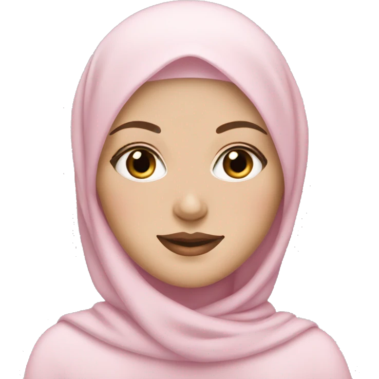 White girl with makeup on and light pink hijab  emoji