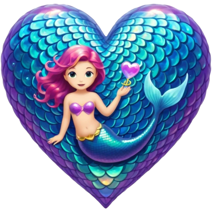 mermaid-themed heart emoji
