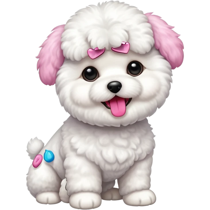 a full body of cute bichon frise emoji