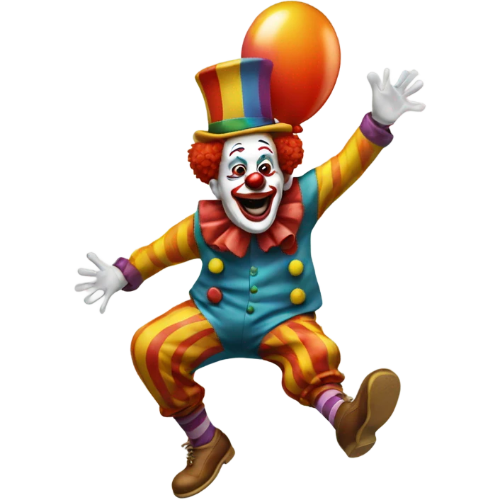 Clown hopping one foot emoji
