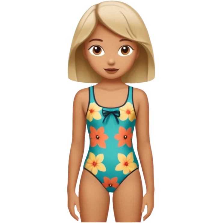 Retro swimsuit with girl emoji
