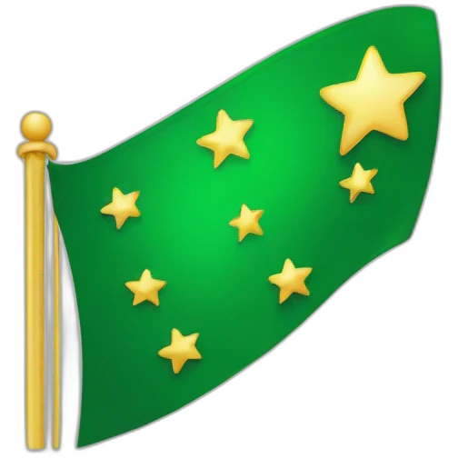 Bandera entera verde con 8 estrellas emoji