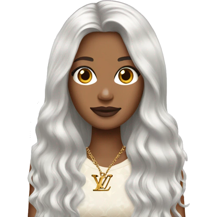 Louis Vuitton white long hair brunette tall emoji