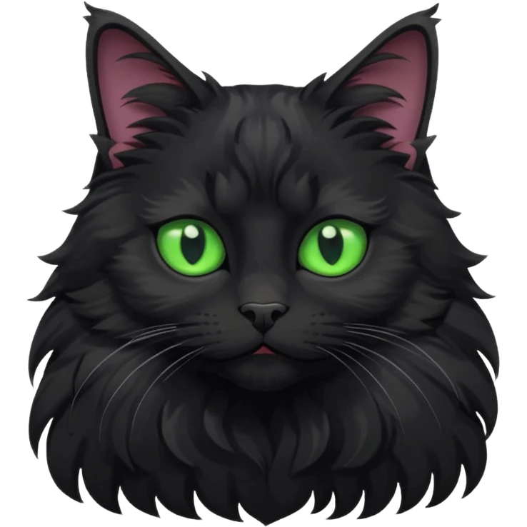 main coon black cat with green eyes full body emoji