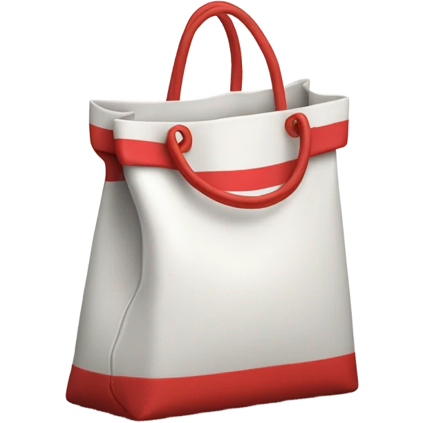 White bag with thank you in red written on it repeated on it 3 times  emoji