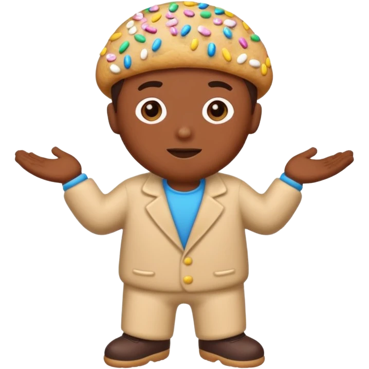 Frosted Cookie Man with sprinkles emoji