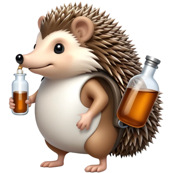 hedgehog carries biological flask on his back emoji