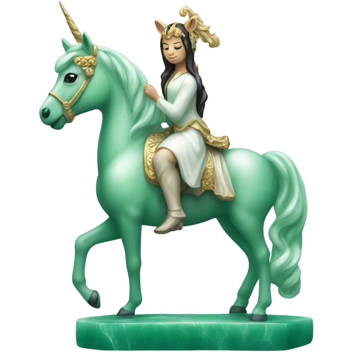 Jade on a unicorn emoji