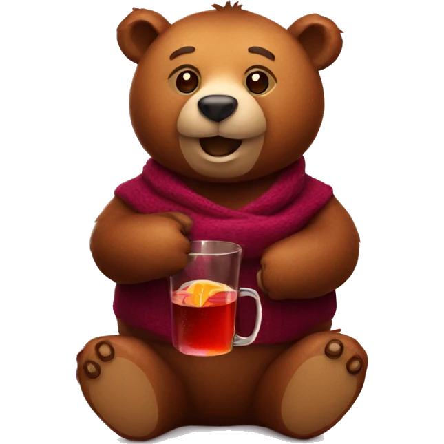 Bear with mulled wine  emoji