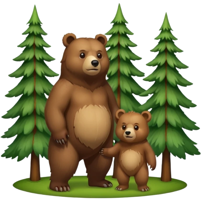a bear and its cub standing emoji