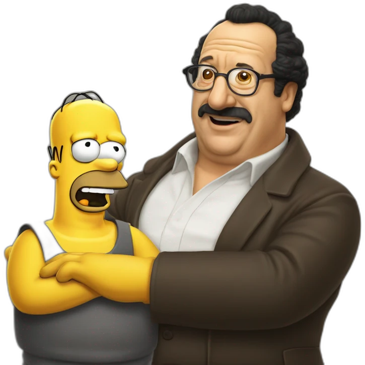 Coluche with homer Simpson emoji