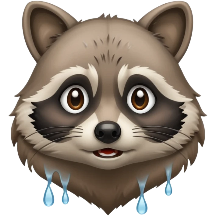 Crying racoon emoji