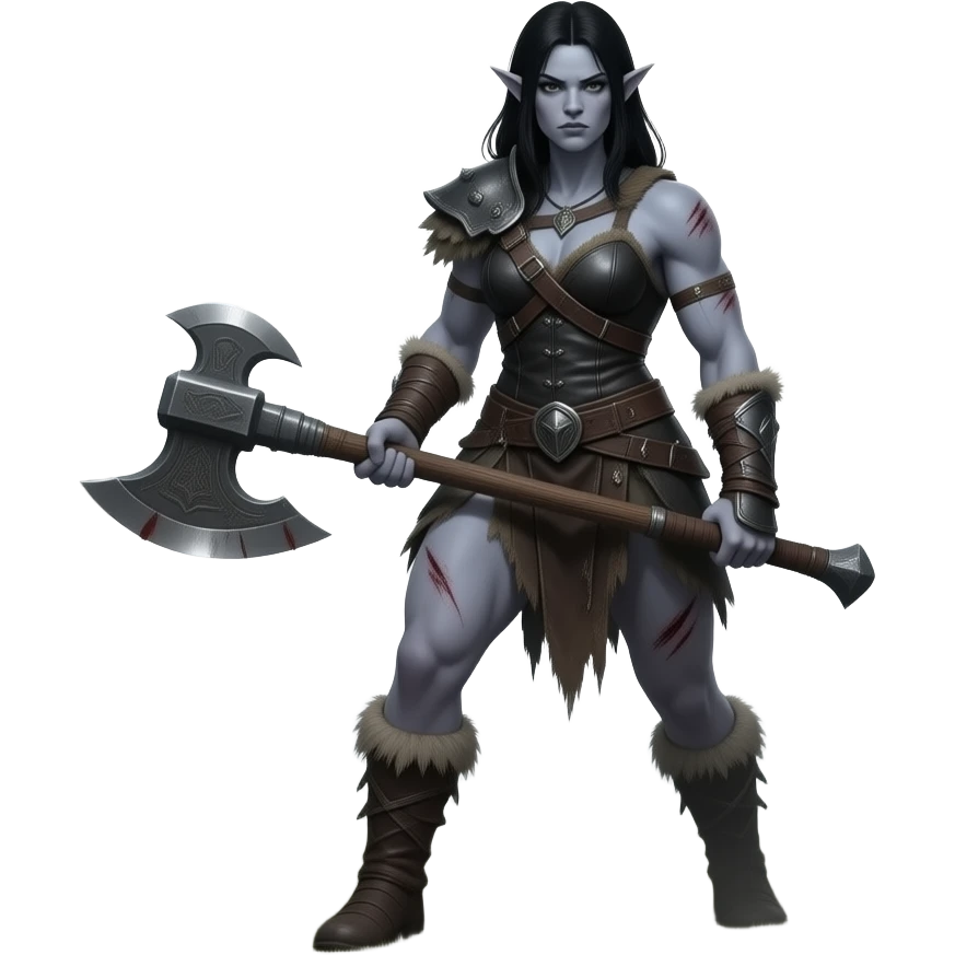 Drow barbarian dnd look female emoji