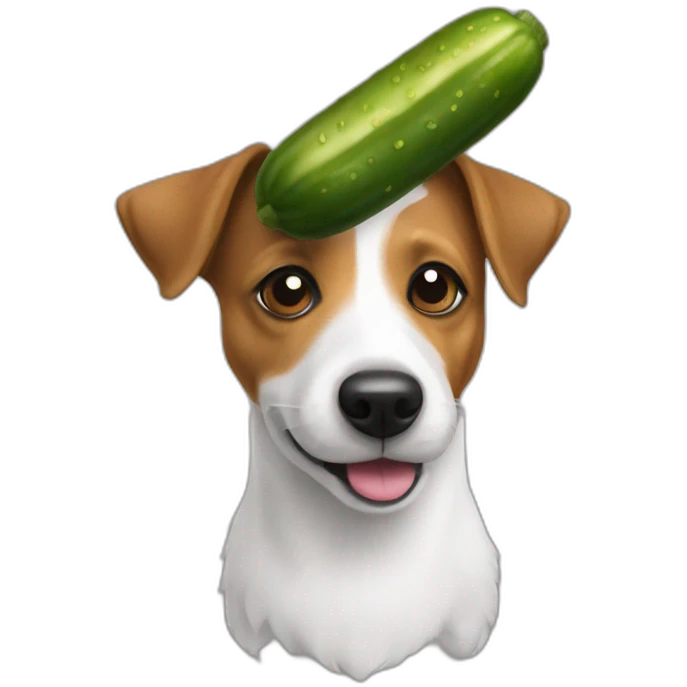 jack russell with a pickle emoji