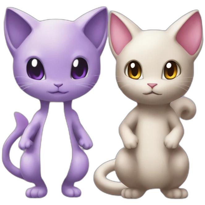 Mewtwo and mew pokemon emoji