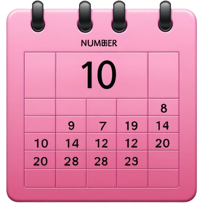 The number 10 written on a pink calendar emoji