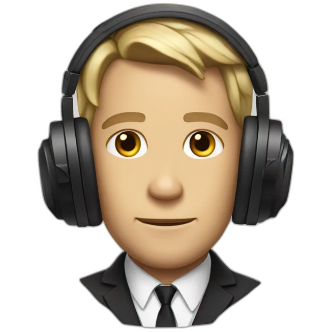 james bond with headphones on  emoji