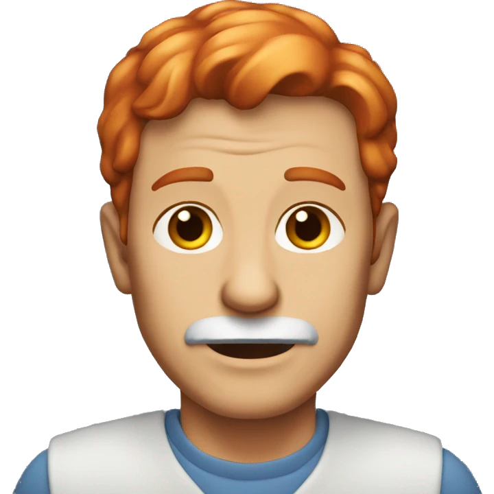 70 years old man with red hair emoji