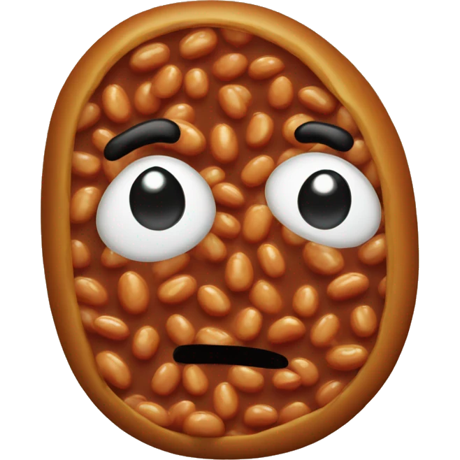Baked bean with face emoji