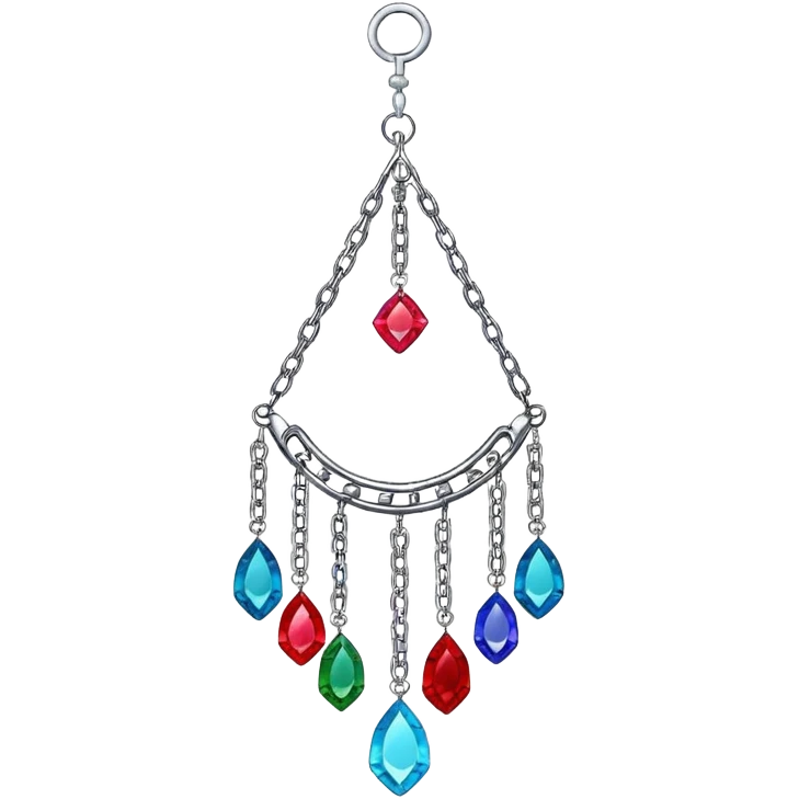 Hanging colorful chained suncatcher with crystal gemstones  emoji