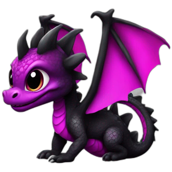 black and magenta baby dragon emoji