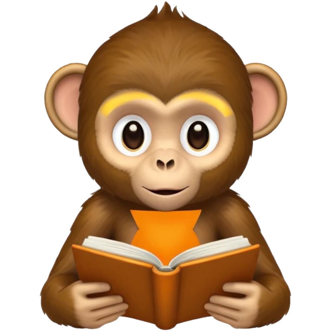 Monkey with book emoji