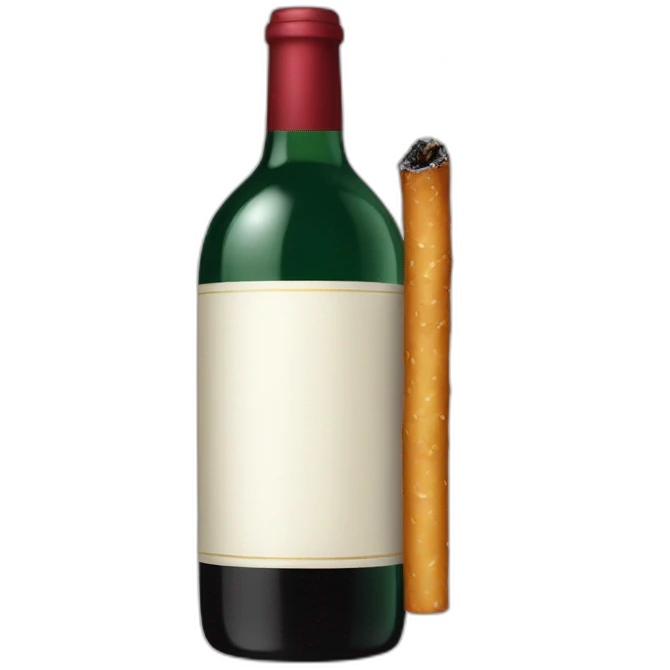 bouteille de vin et cigarette emoji
