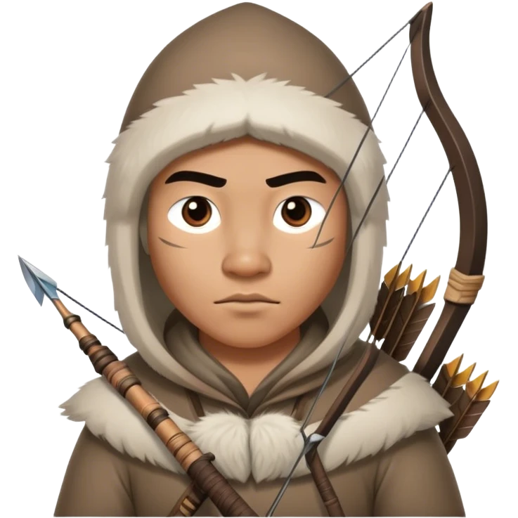 Inuit hunter holding bow and arrow emoji