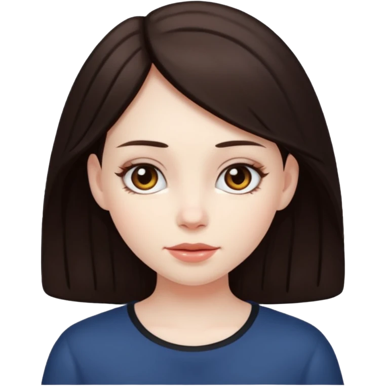 Girl dark brown hair emoji