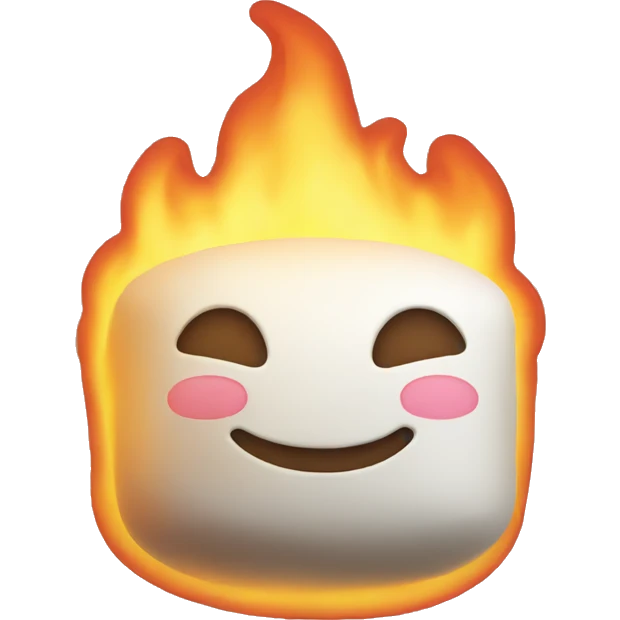 burning marshmallow emoji