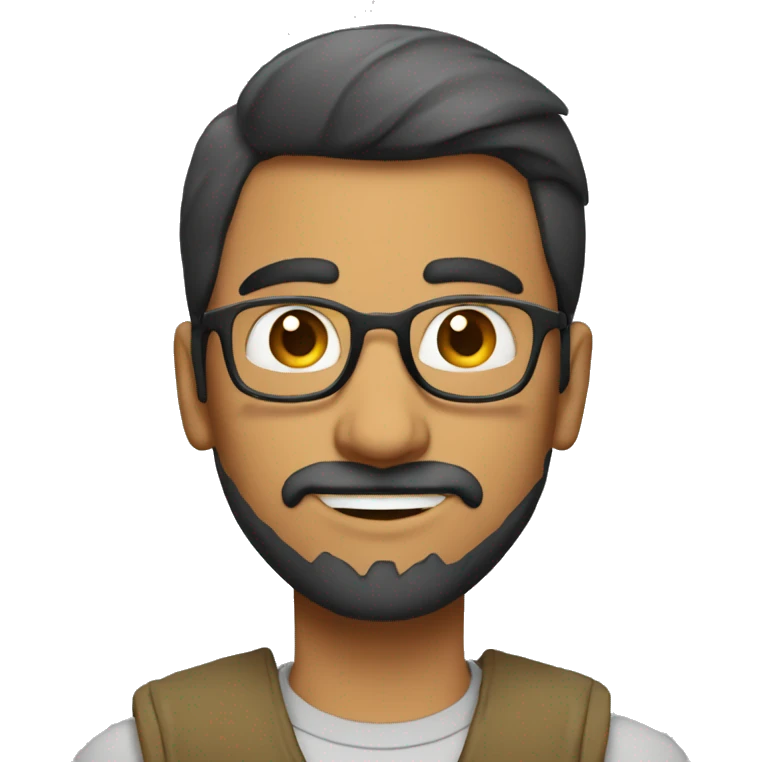 fair tall lanky nerdy indian dude with a sparse goatee emoji