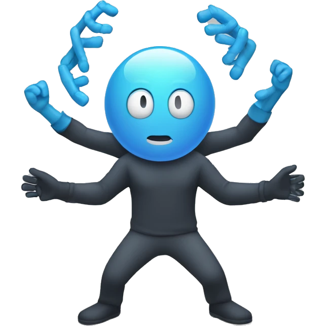 Aura with a bunch of arms sticking out of it, holding things emoji